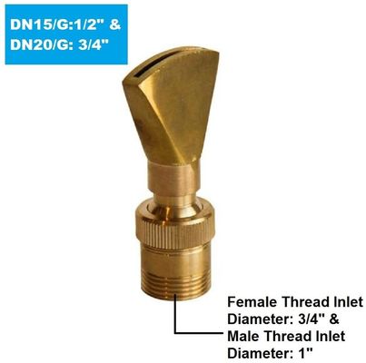 1" étang d'eau réglable entièrement en laiton de jet de bec de fontaine d'eau de fan de direction Sprilker