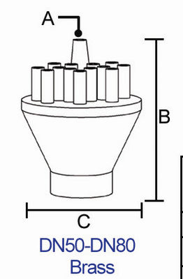 1,5" 2,5" têtes de jet en laiton de fontaine d'eau de buse à jet de fontaine de tir de Concertrating