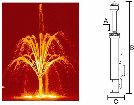 Acier inoxydable 2 couches de fleurs de cerisier de noyau de fontaine de buse à jet