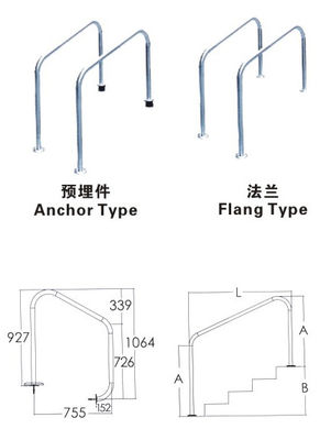 balustrades démontables de piscine SS316 de 1.0mm
