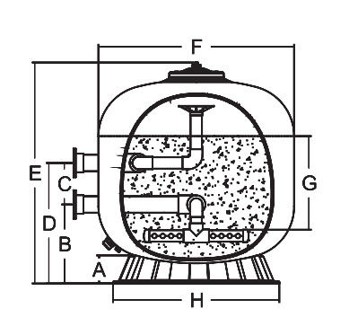 filtre de sable latéral de bâti de 450mm pour la piscine