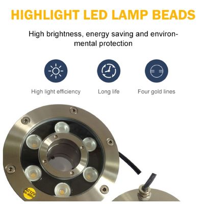 50000 heures de 145mm 12V 9W de lumières sous-marines de fontaine