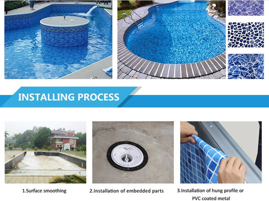 Le rectangle imperméabilisent le revêtement de piscine de PVC de 1.2mm