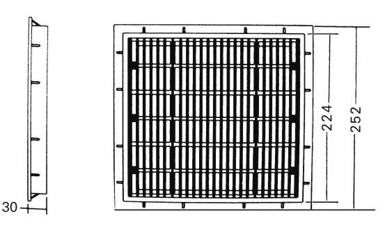 porte au sol ci-dessus de collecteur de piscine du plastique 25x25CM