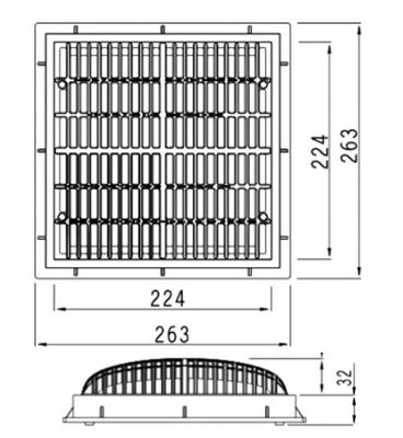 Drain de plancher moulu ci-dessus de piscine de SS304 490x490mm