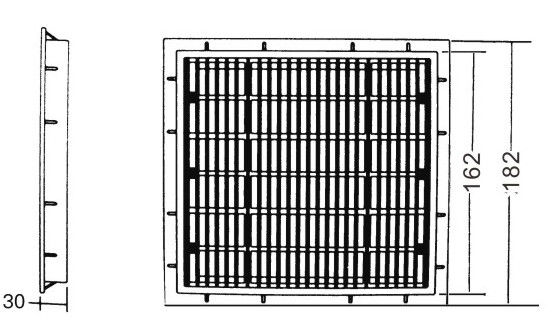 Petit drain de gouttière de plate-forme de piscine de l'ABS 16.2x16.2cm