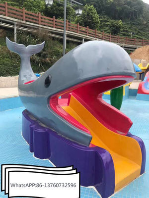 Anti glissière d'eau UV de baleine de fibre de verre d'équipement de parc aquatique d'enfants