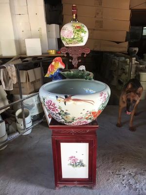 Cuvette à la maison de poissons de GV Koi de décoration avec le modèle de pivoine