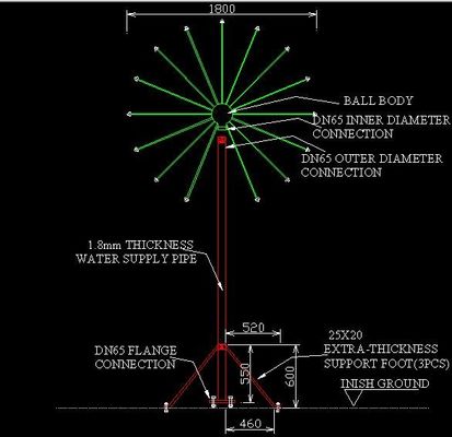 Accessoires en laiton solides solubles 304 Crystal Ball Jet de fontaine de piscine de Chrome