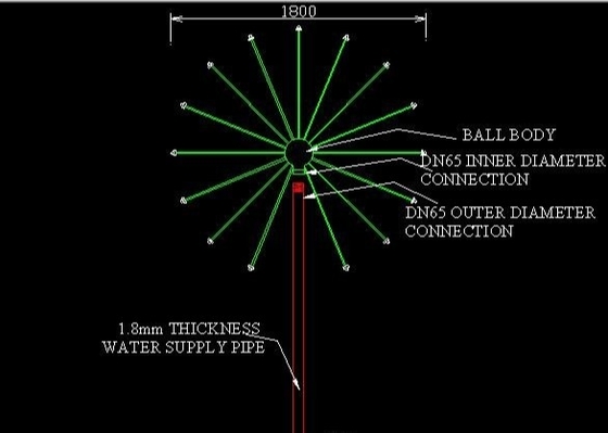 2" fontaine colorée de danse de musique de l'eau équipe la taille d'un gicleur de jet de 2.3m
