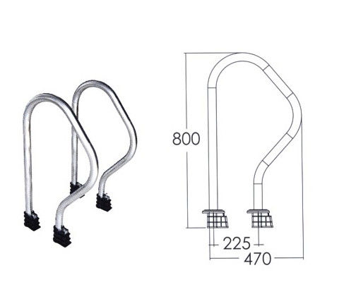 Type rails de bride d'étape de piscine de l'acier inoxydable 1.0mm