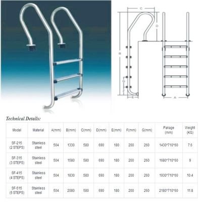 SS304 Inground Pool Ladder Steps