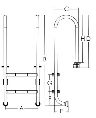 1.2mm Stainless Steel Swimming Pool Ladder