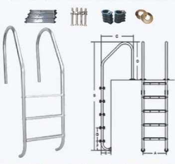 SL215 échelle de piscine en acier inoxydable