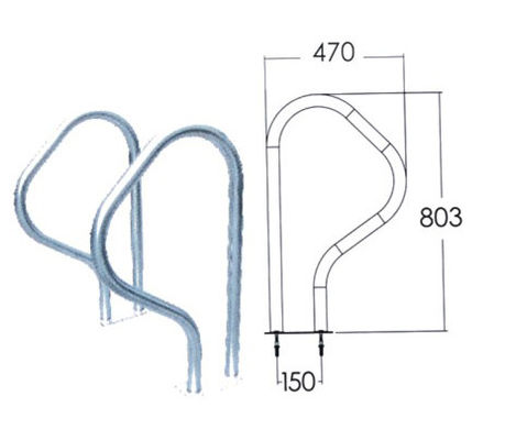 Échelle de piscine de l'acier inoxydable 304 de l'anticorrosif 1.0mm